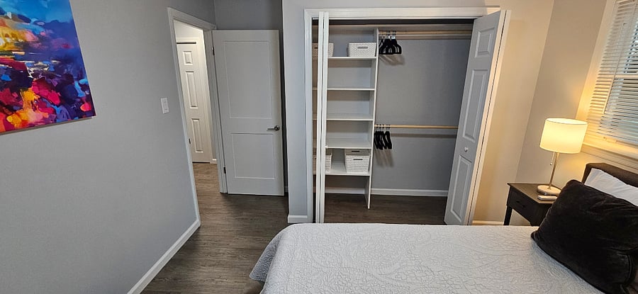 2nd bedroom - custom wood closet