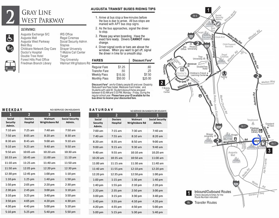Bus line to Doctor's Hospital - 0.3 miles from house