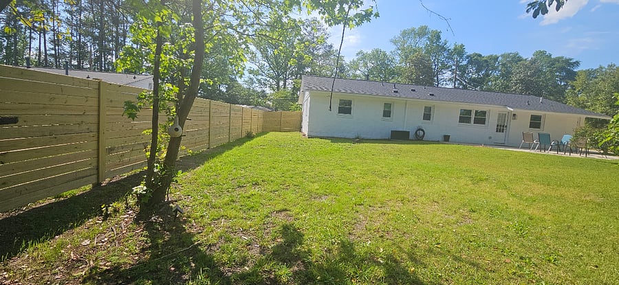 Fenced back yard