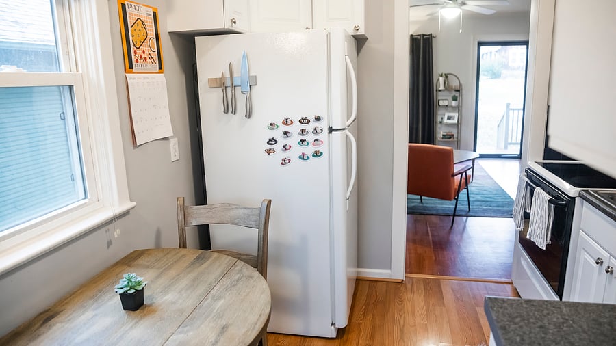 Full fridge and freezer.
