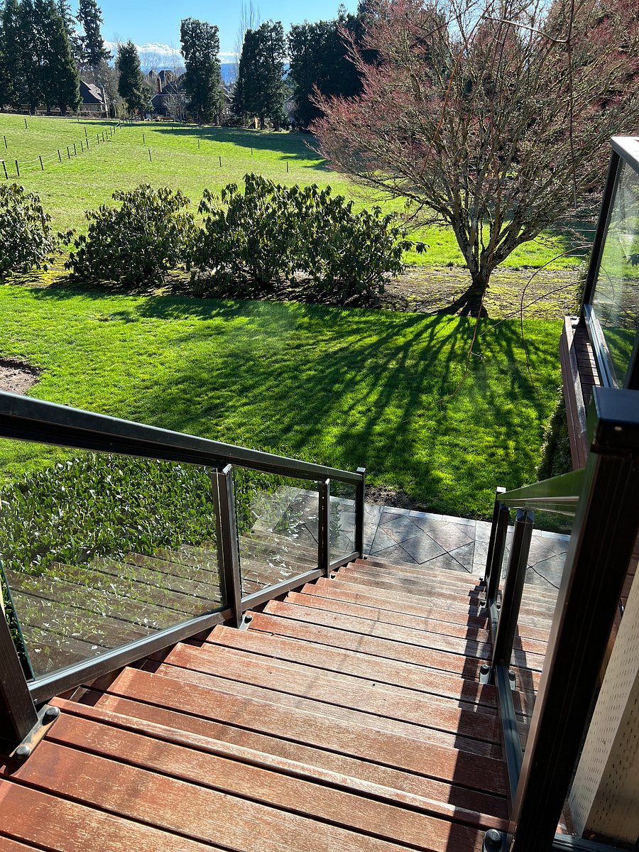 Stairs from deck to backyard 