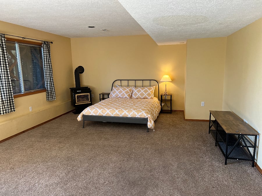Basement queen bed