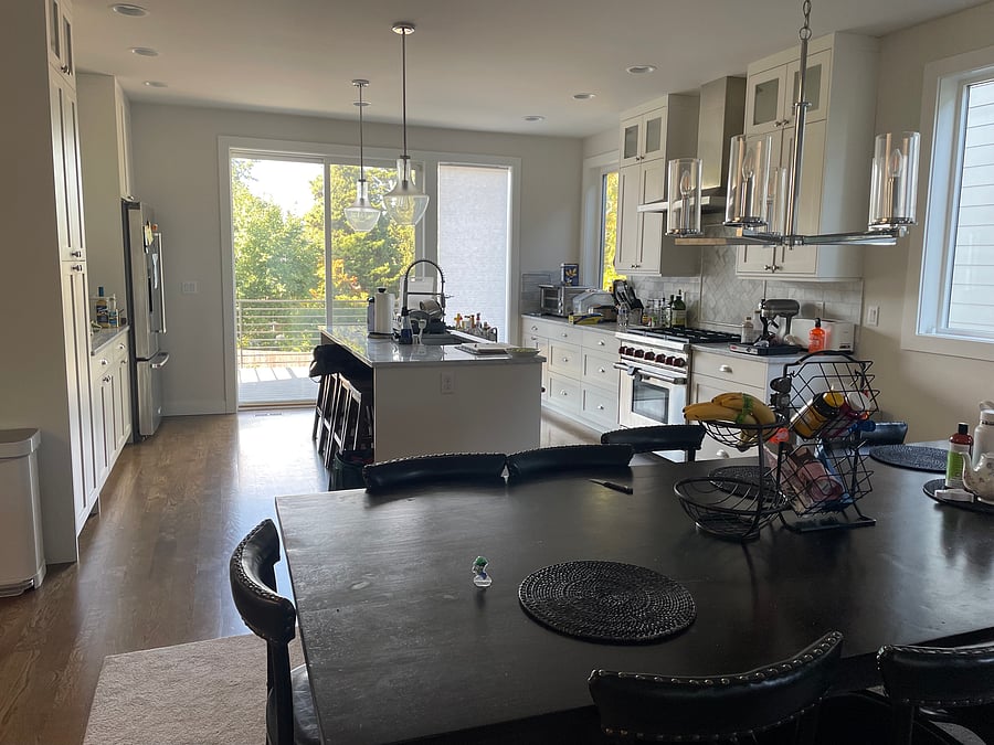 kitchen and dining area. You can use any of the kitchenware that we have.
