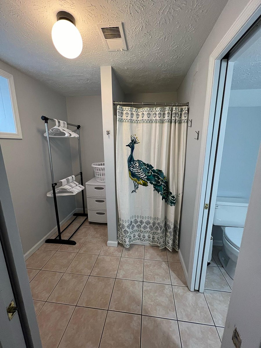Studio Bath: Sliding pocket door separates toilet/vanity area from shower area. Window + privacy film for great natural light.
Tons of extra storage!