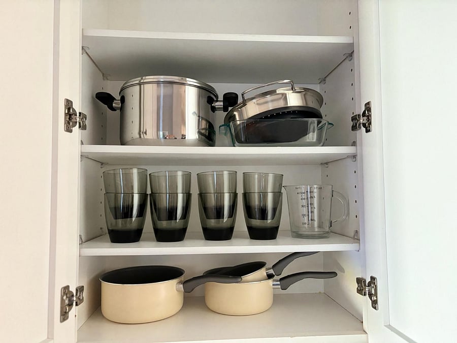 New pans, pots, glassware...