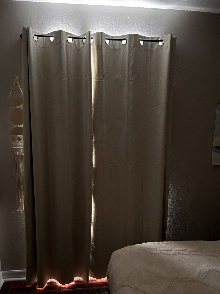Room darkening curtains