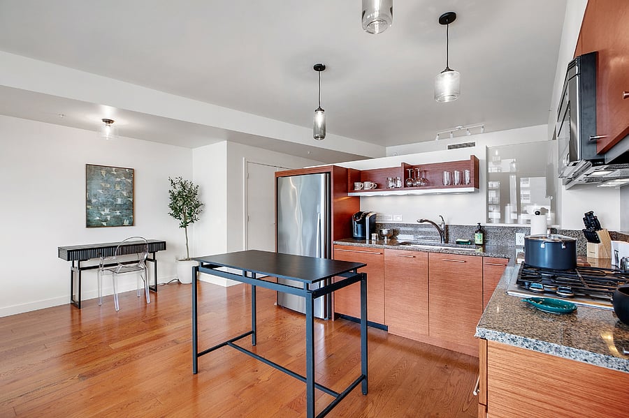 Office area is adjacent to the kitchen