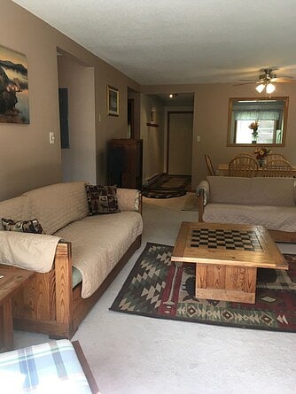 open concept living room and dining room