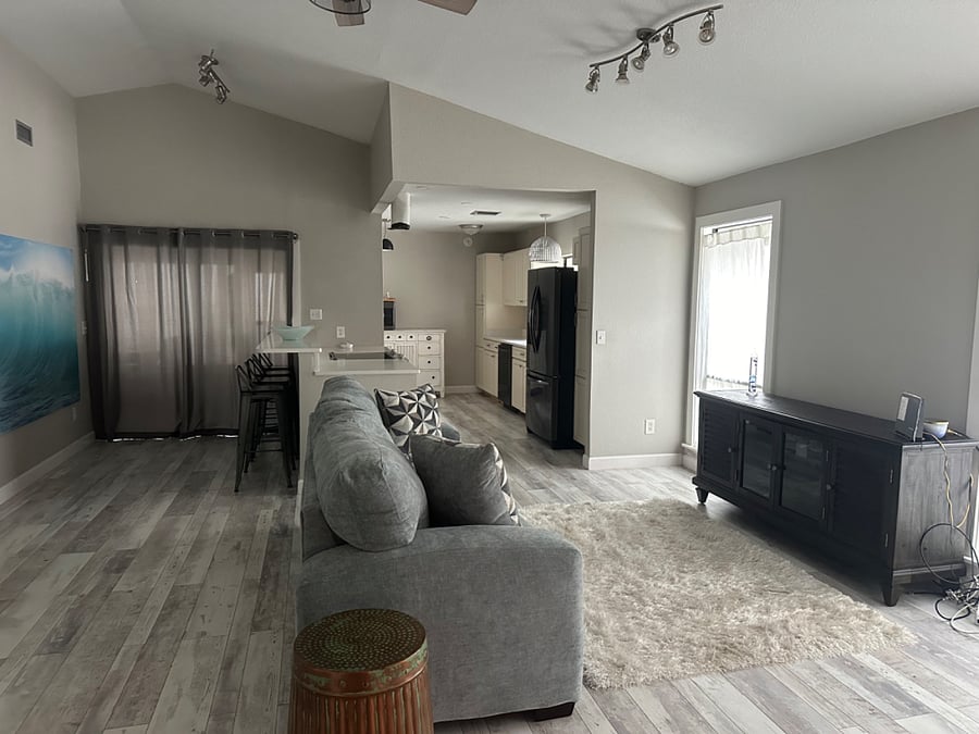 Looking at the main living area from the entry door