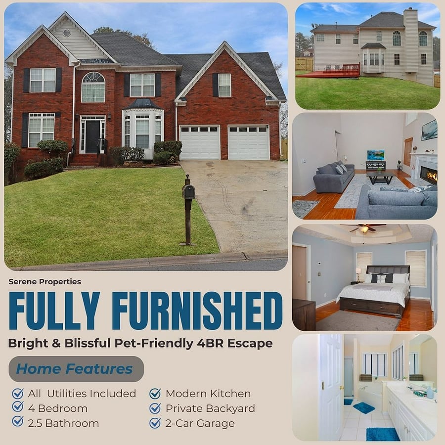 Bright, modern home with inviting living areas, cozy bedrooms, sleek bathrooms, and a fully equipped kitchen