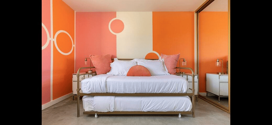Twin bed with pullout for extra guests.