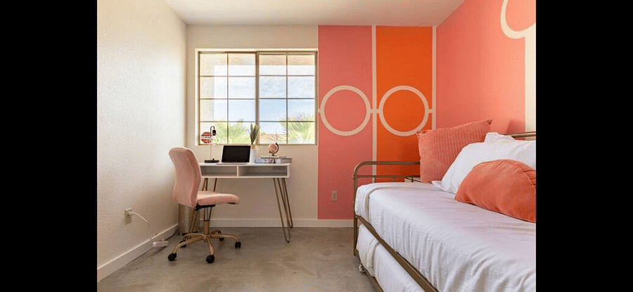 Twin Bedroom and office with two twin beds.