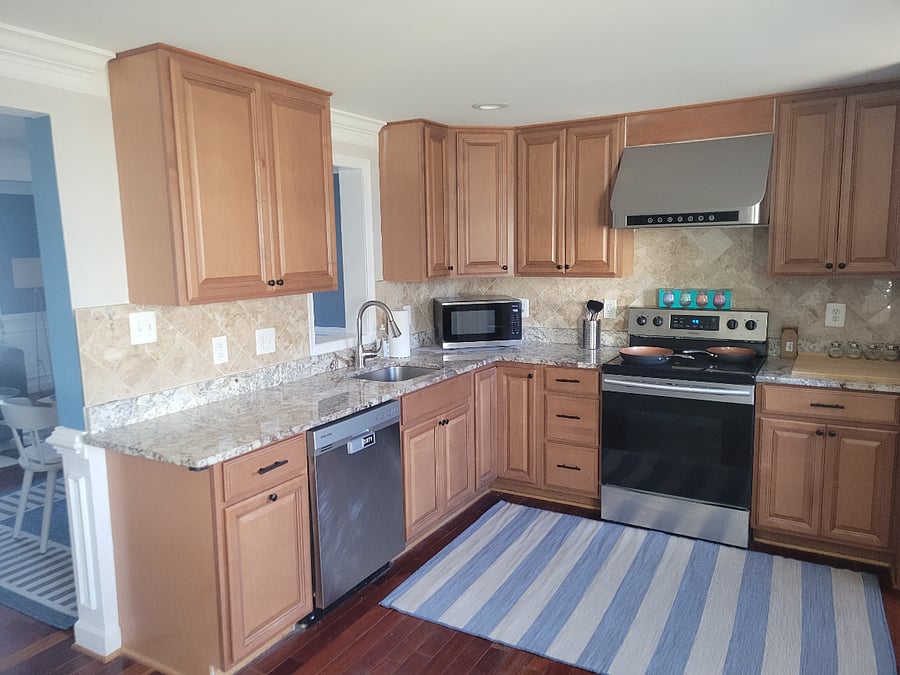 Nice spacious kitchen just off a cozy TV room.