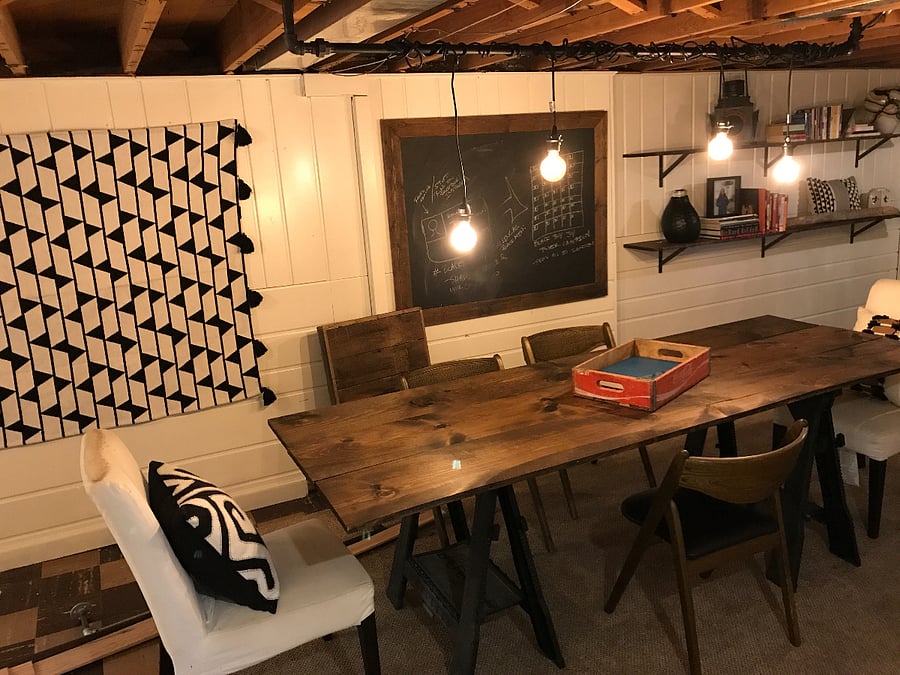Extra working space in the basement.