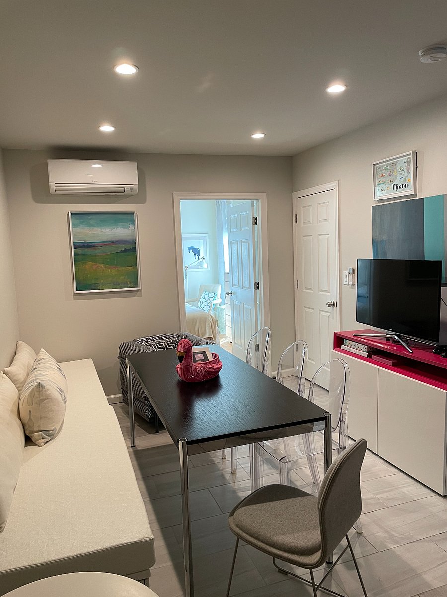 Dining area in the rear of the unit