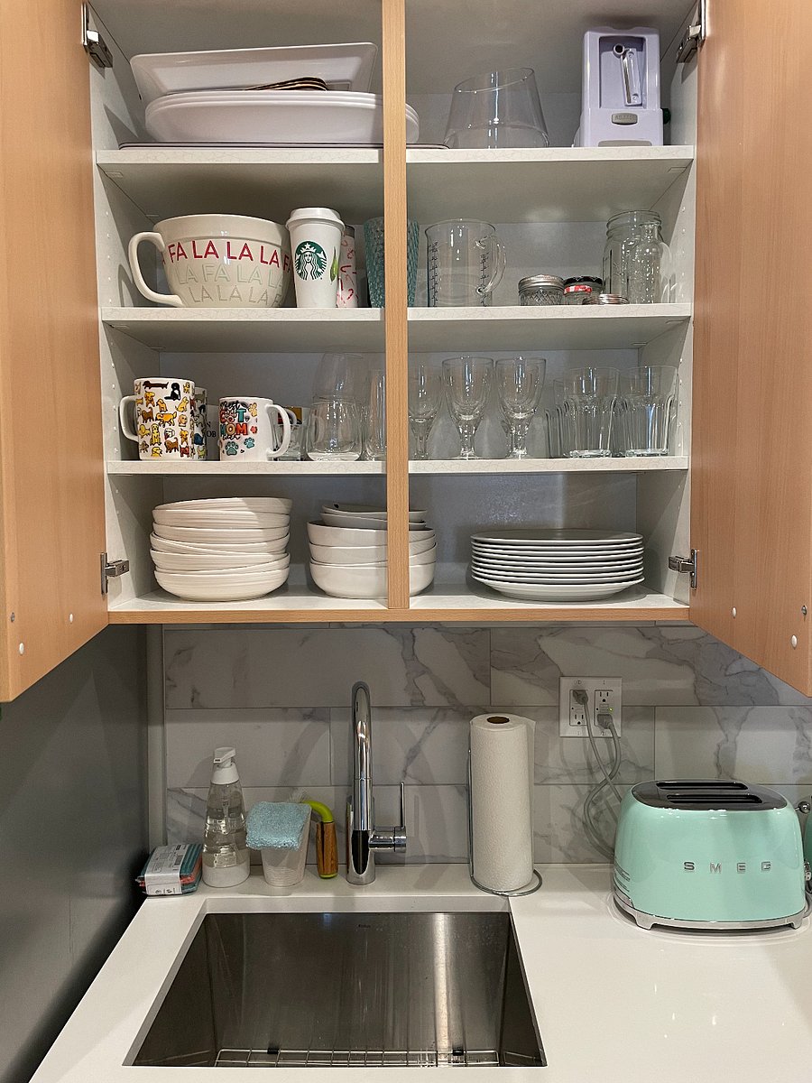 the fully stocked kitchen