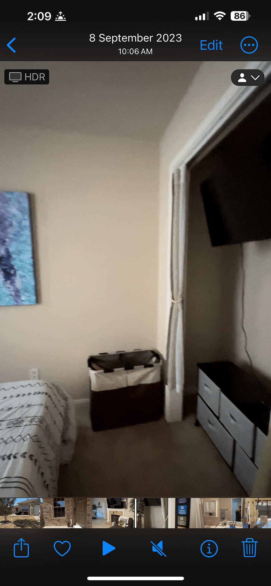Bedroom closet (tv is no longer there).
