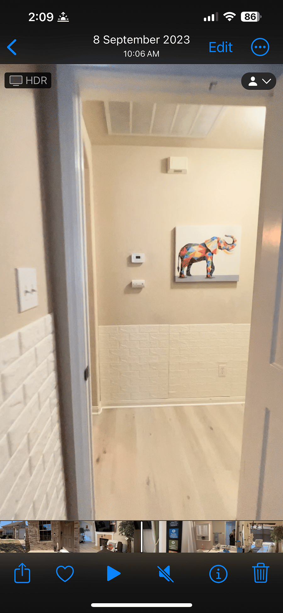 View of hallway from bedroom.