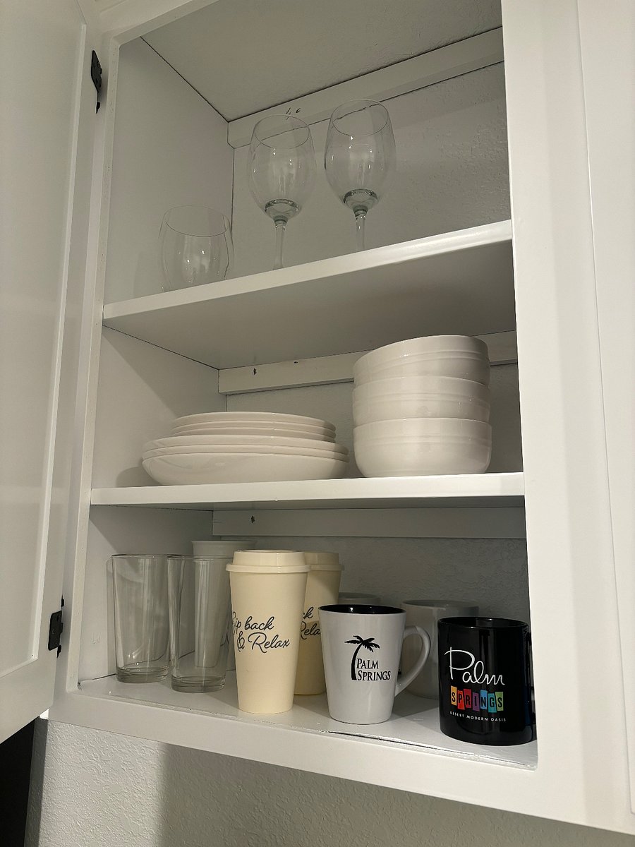 Interior Cabinet with starter dishes.