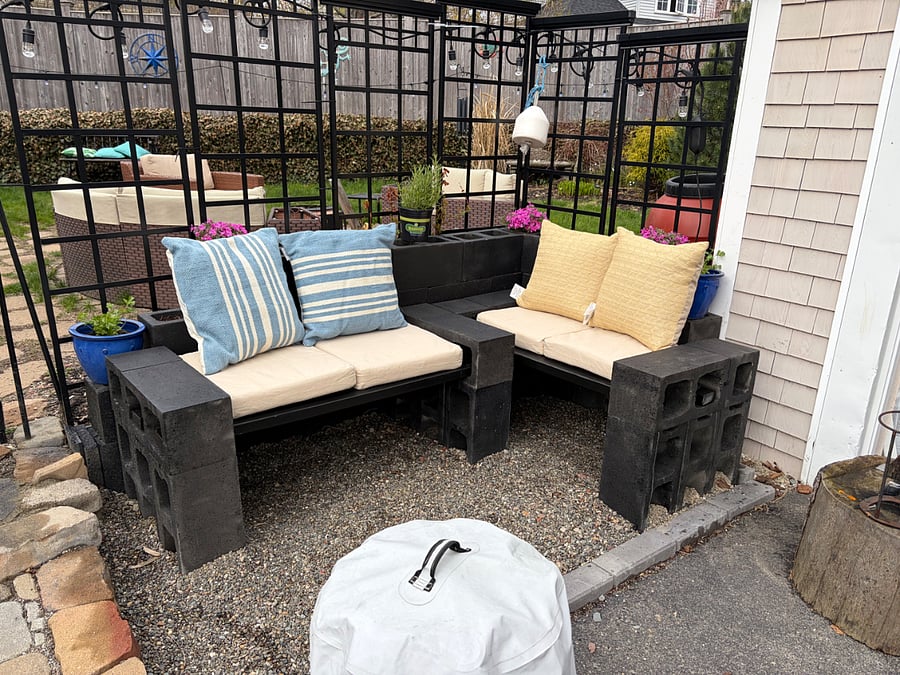 Private small patio area with solo fire pit for your use only
