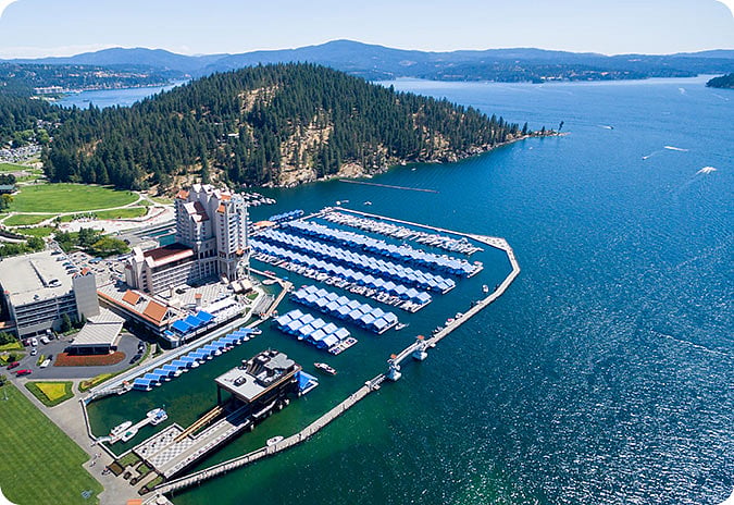 Downtown Coeurdalene and Tubbs Hill