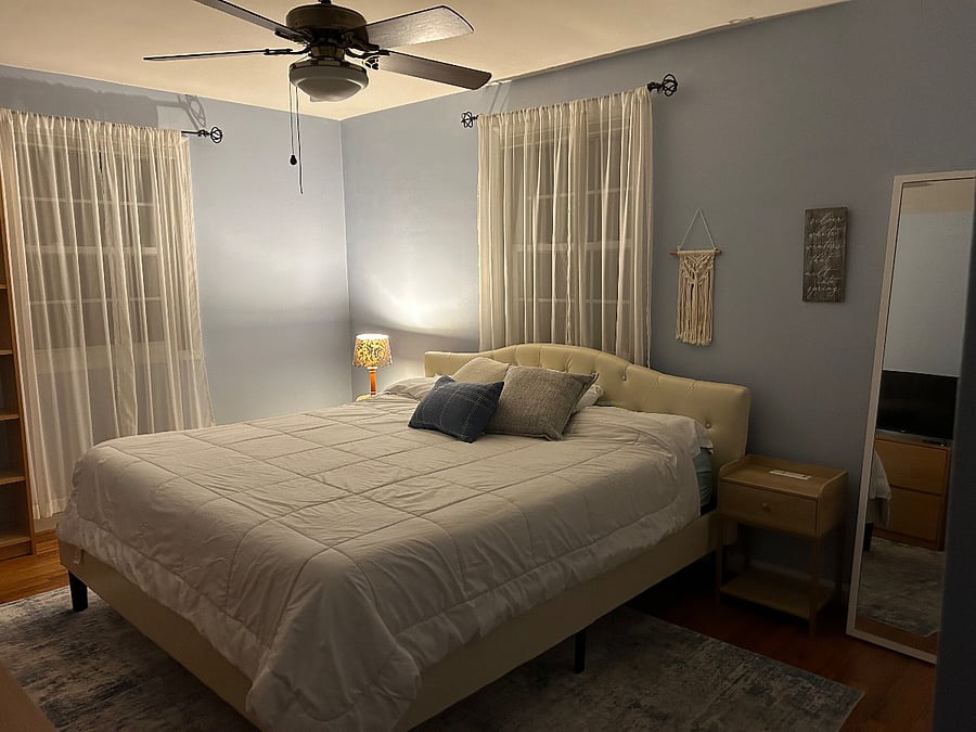 Blue room: Master 12 x 15 with king size bed