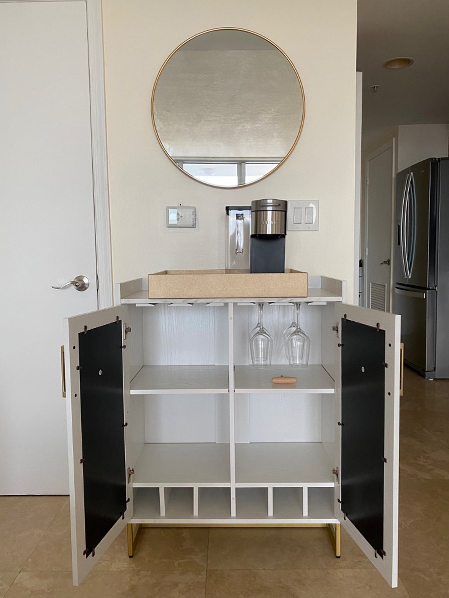 Bar cart and coffee machine 
