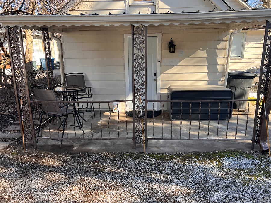 Porch with Bistro Seating and Storage Box