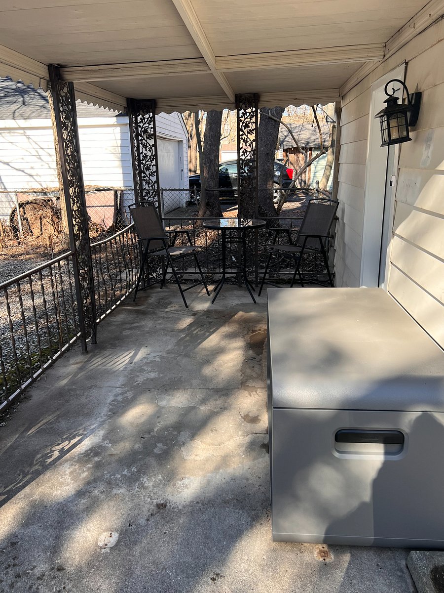 Porch with Bistro Seating and Storage Box