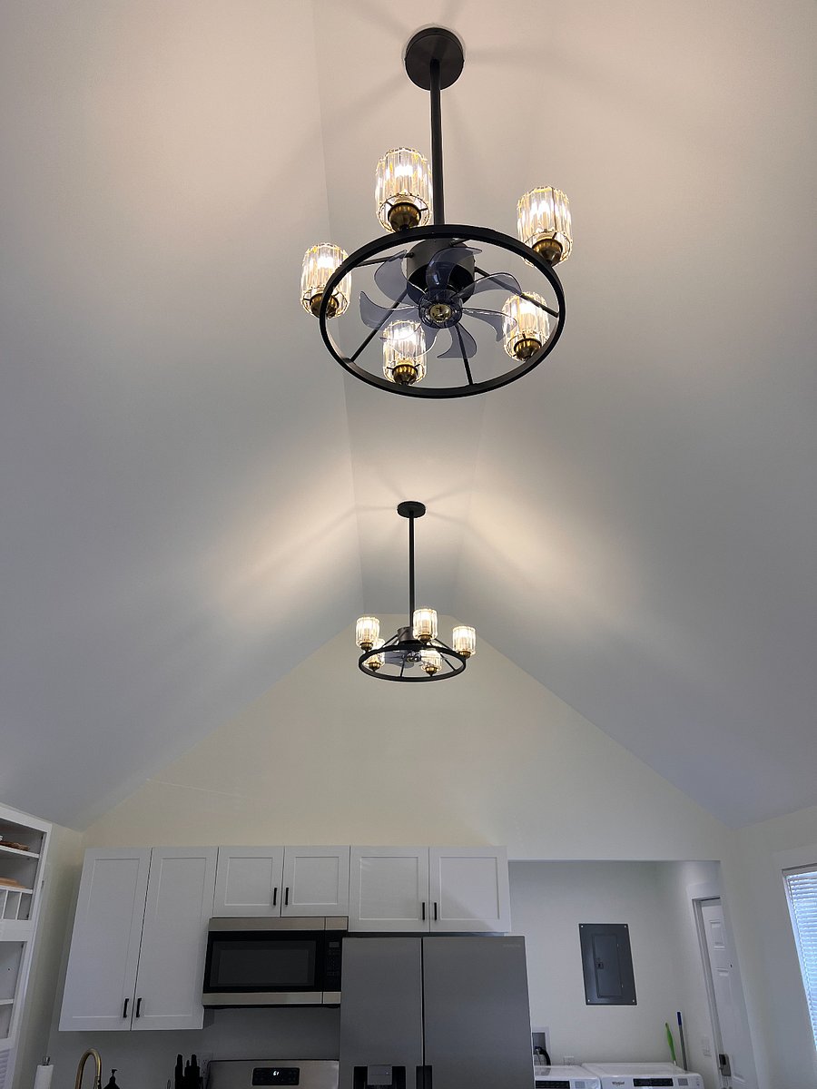 Cathedral Ceiling with Dual Fan Lights
