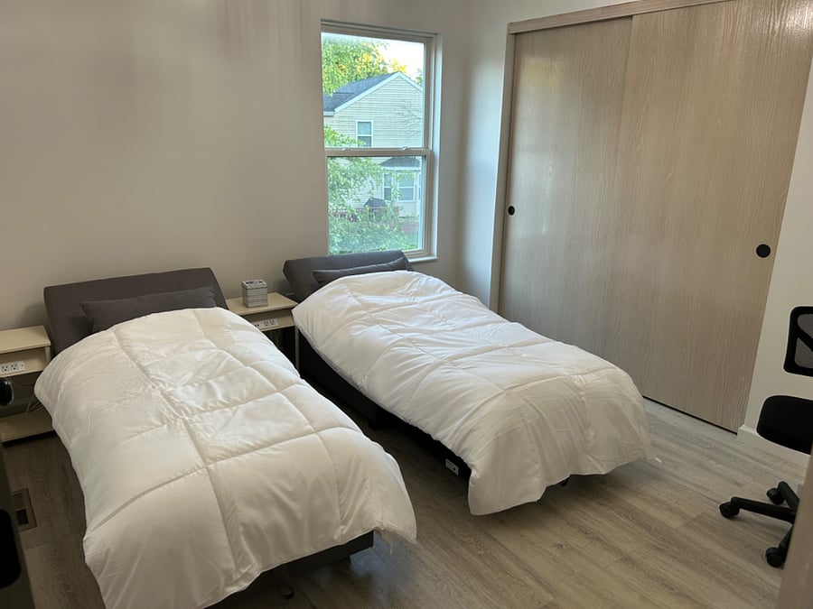 Convertible twin bed x2 with desk.