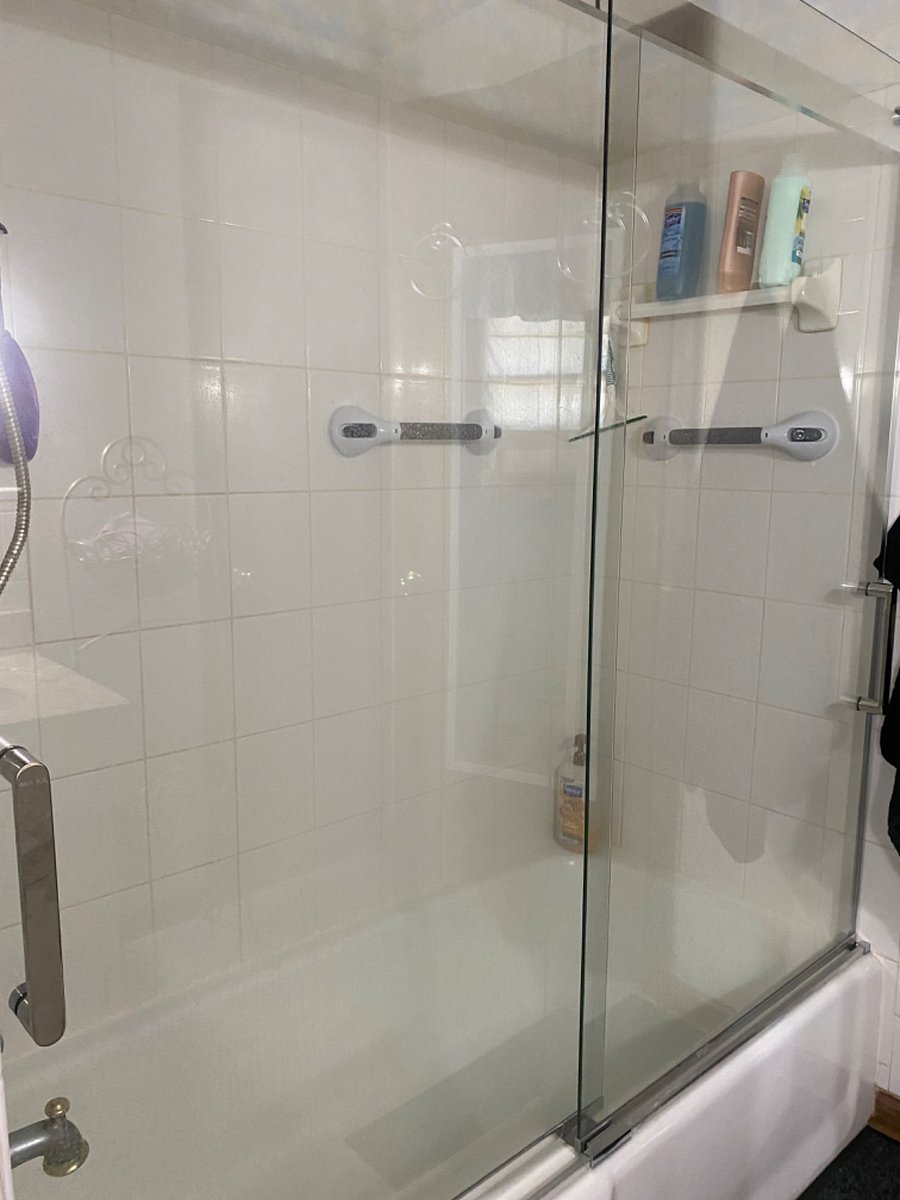 Your private bathroom New glass shower doors/tile
