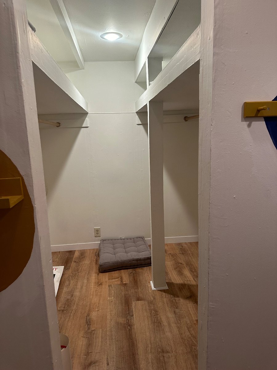 Separate closet area with lots of space