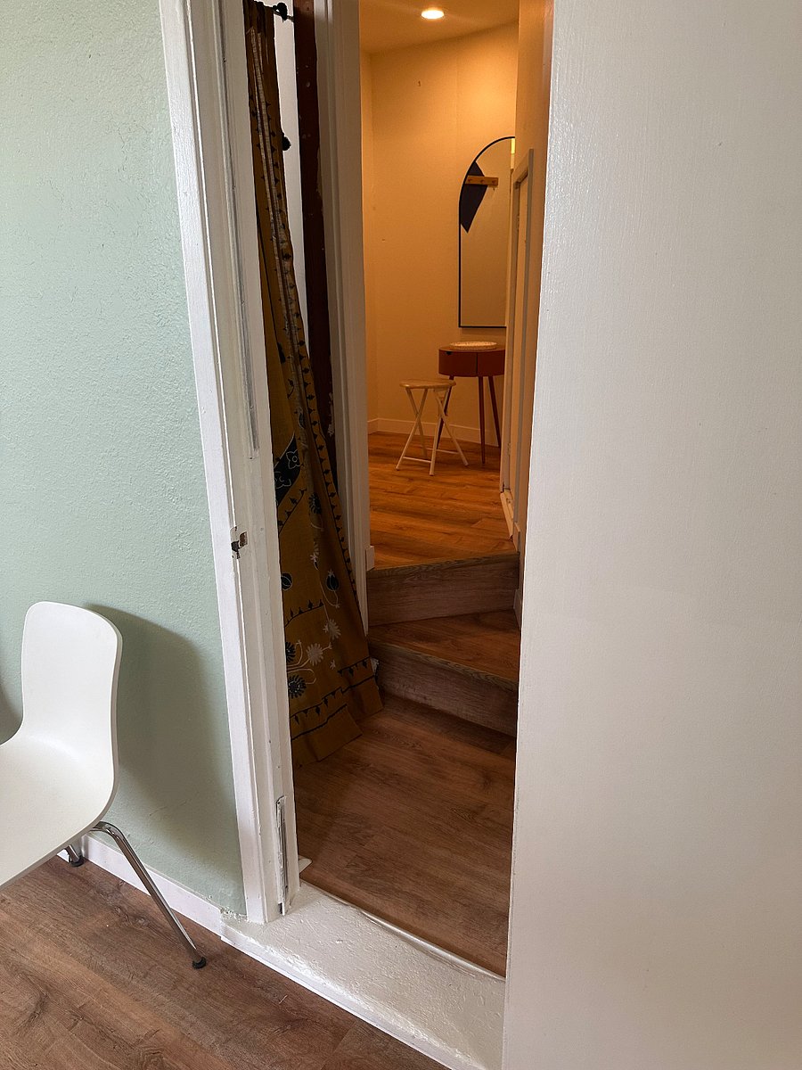 Entryway to separate dressing room and closet