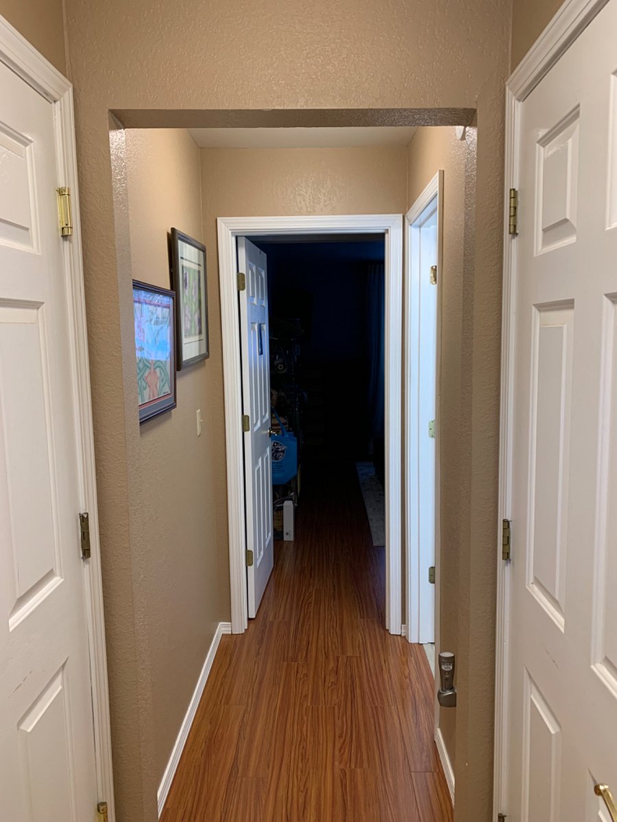Hallway from front door to private room