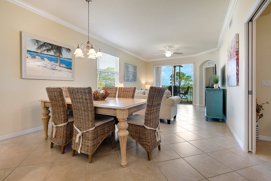 Dining room to Living room area.