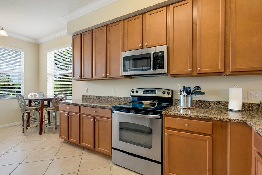 Kitchen into Breakfast nook area.