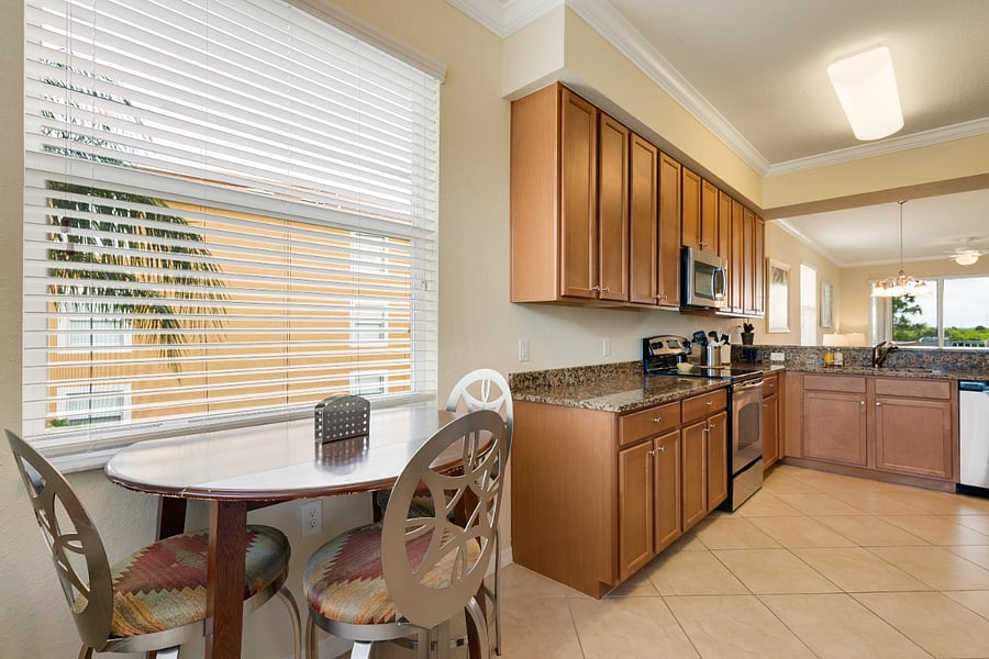 Breakfast nook area inside the kitchen.