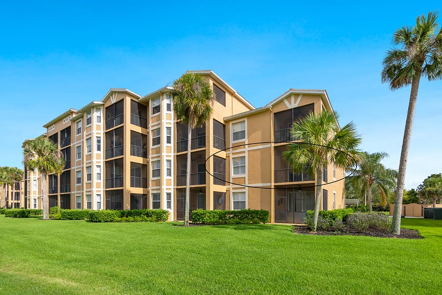 Our 2nd floor end unit Condo is circled in the picture.
