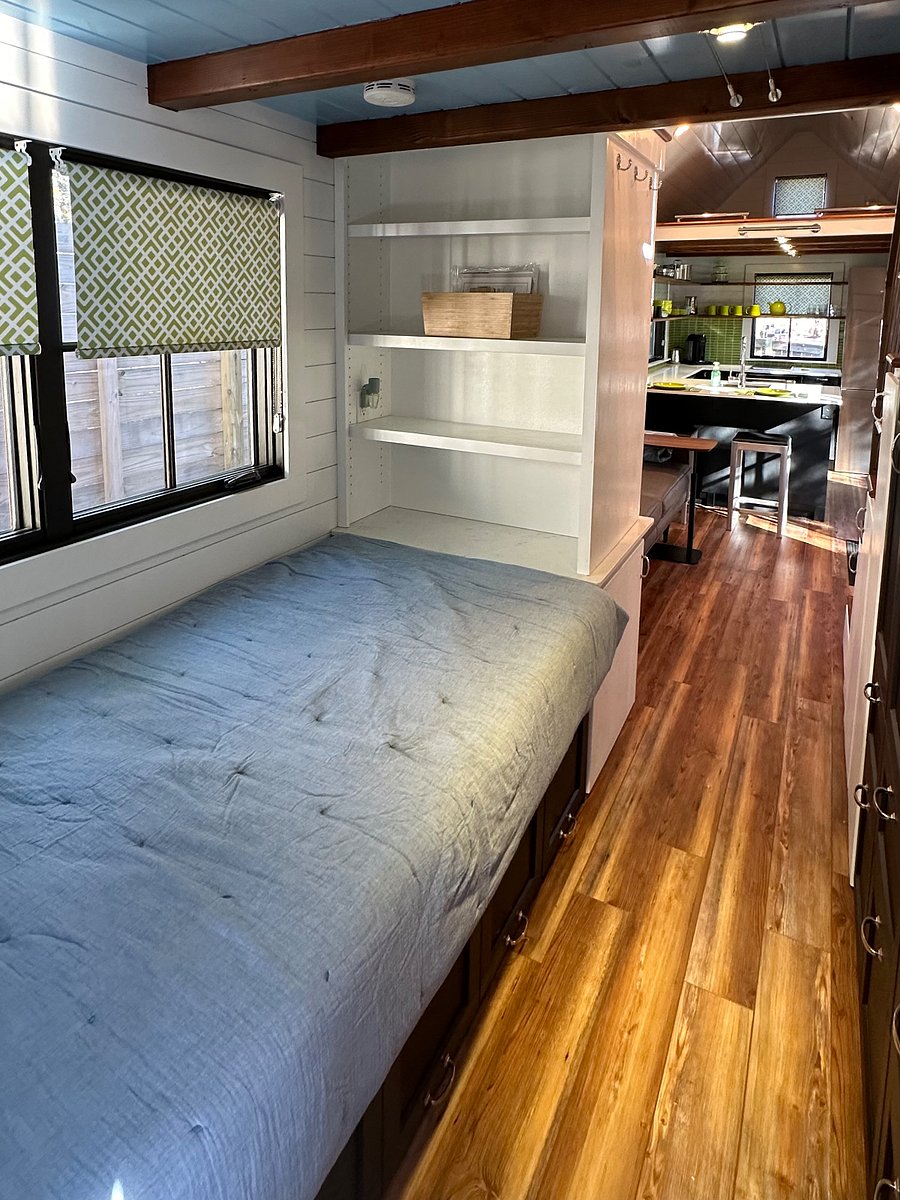 Daybed area has comfortable twin XL mattress plus plenty of space for books, photos and whatever else you want to bring to make this place home