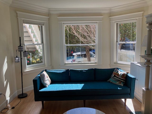 Bay window in living room