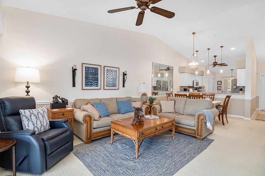 Living room with plenty of comfortable seating.