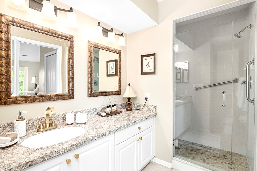 Master ensuite with huge step-in shower.