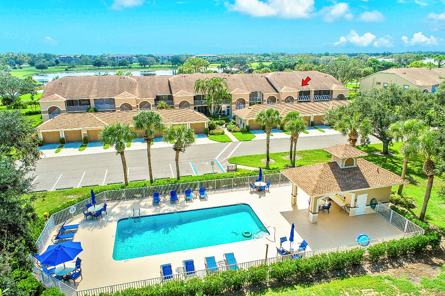 Heated pool directly behind the condo.  Gated, secure and safe community with quiet walking neighborhoods.