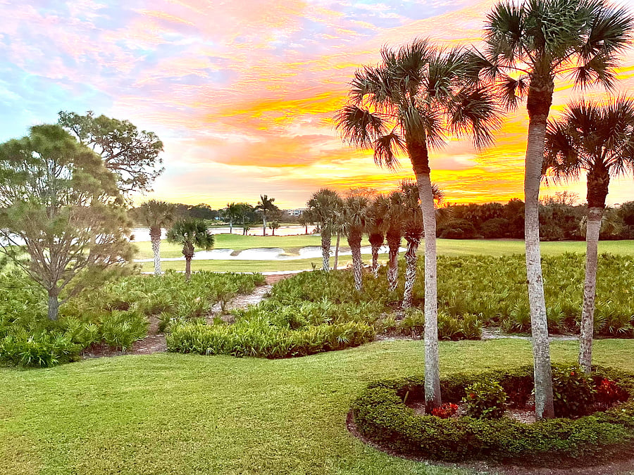 View from the golf-side lanai and master bedroom.