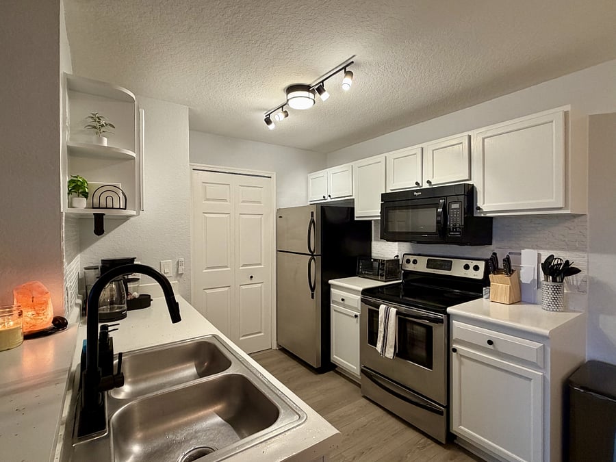 The kitchen is well-appointed with everything you need to cook or bake.