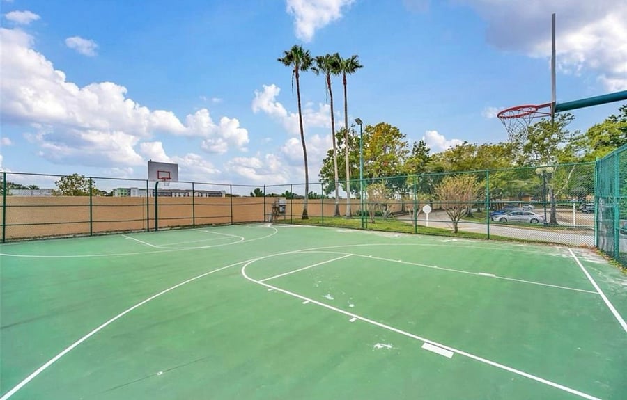 Full-sized basketball court