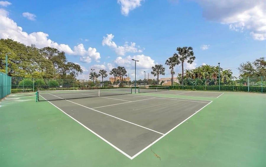 Two full-sized tennis courts