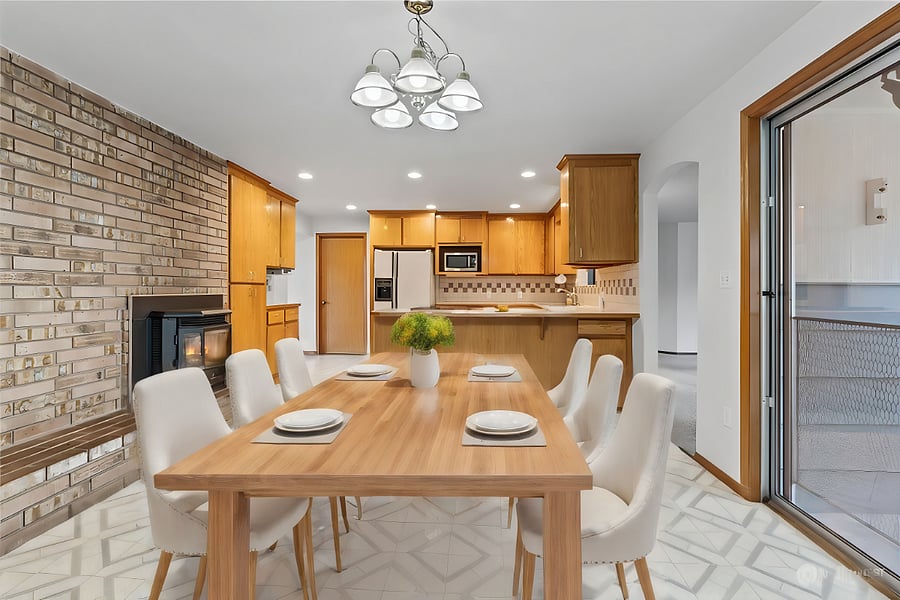 Dining Area with Kitchen in Background!