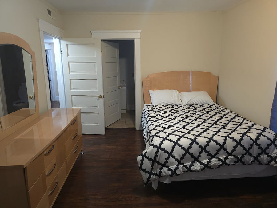 Master bedroom with private bathroom.